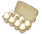 æggebakke med hvide æg