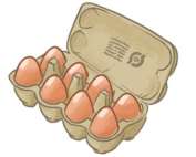 En æggebakke med brune økologisk æg
